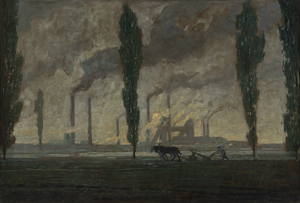 Lot 8092, Auction  120, Gärtner, Fritz, Pflüger vor Industrielandschaft