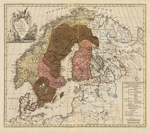 Lot 44, Auction  121, Homann, Johann Baptist, Map of the Kingdoms of Sweden and Norway
