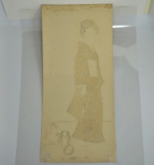 Los 632 - Capelari, Friedrich - Die Frau mit dem Pekinesen. Nishiki-e Farbholzschnitt eines Shin-hanga - 1 - thumb