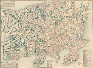 Lot 712, Auction  121, Tokio-Karte, "Neue verbesserte Reiserouten". Streckenkarte der Metropolitan-Region um Tokio und Yokohama auf Honshu