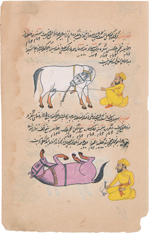 Lot 759, Auction  121, Reiterarmee des Paschas, Farsi-Hanschrift in schwarzer und roter Tinte auf gelatiniertem Papier. 4 Blätter 