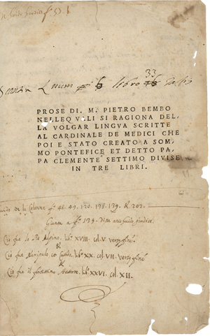 Los 1027 - Bembo, Pietro und Tasso, Torquato - Prose di M. Pietro Bembo nelle quali si ragiona della volgar lingua scritte al cardinale de Medici - 0 - thumb