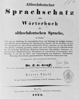 Lot 2070, Auction  121, Graff, Eberhard Gottlieb, Althochdeutscher Sprachschatz