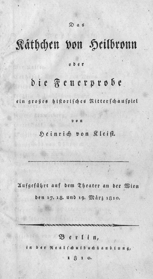 Lot 2093, Auction  121, Kleist, Heinrich von, Das Käthchen von Heilbronn + Der zerbrochne Krug (EA)