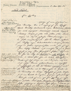 Zeppelin, Ferdinand Graf von, Konvolut Schriften