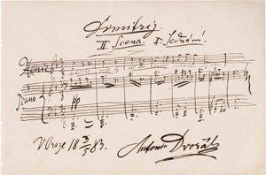 Lot 2560, Auction  121, Dvorak, Antonin, Musikalisches Albumblatt 1883