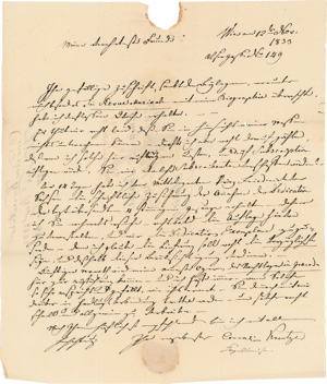 Lot 2567, Auction  121, Kreutzer, Conradin, Brief 1833 an den Verleger Schott