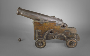 Lot 2754, Auction  121, Schiffskanone, Kanone aus Bronze und Eisen gegossen 