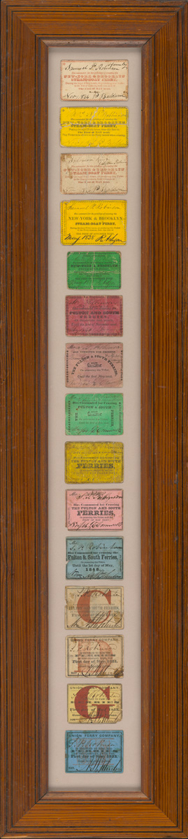 Lot 2812, Auction  121, Union Ferry Company und New York, 15  Fährtickets mit hs. Besitzvermerk. Farbiger Karton