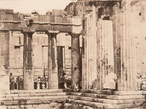 Lot 4037, Auction  121, Greece, View of the north wing of the Propyläen; View of the foreground of the Theatre of  Dionysus, Athens