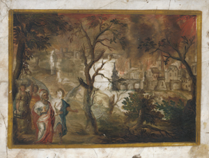 Lot 6008, Auction  121, Italienisch, um 1600. Loth und seine Töchter fliehen aus dem brennenden Sodom; Sturz der Giganten