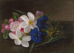 Lot 6075, Auction  121, Jensen, Johan Laurentz - Schule, Kleines Bouquet mit Apfelblüten und Enzian