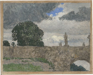 Lot 6333, Auction  121, Rothaug, Alexander, Südliche Landschaft mit Wolken und Brücke