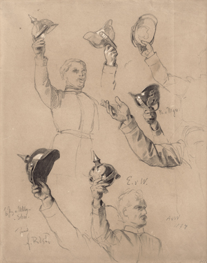 Lot 6856, Auction  121, Werner, Anton von, Armstudien mit Pickelhaube