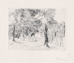 Lot 8081, Auction  121, Liebermann, Max, Tiergarten mit Reitern und Spaziergängern