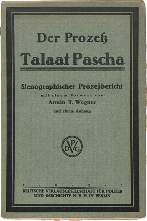 Los 552 - Wegner, Armin T. - Der Prozeß Talaat Pascha - 0 - thumb