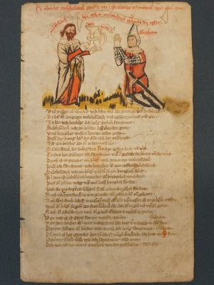 Los 1007 - Melchisedek - Fragment einer illuminierten spätmittelalterlichen Handschrift auf Pergament.  - 2 - thumb