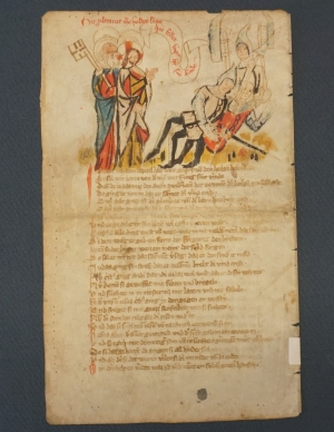 Los 1007 - Melchisedek - Fragment einer illuminierten spätmittelalterlichen Handschrift auf Pergament.  - 3 - thumb