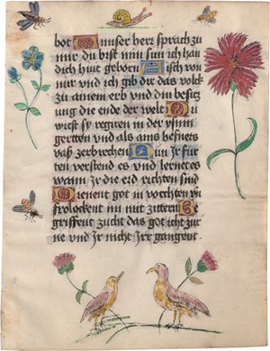 Los 1008 - Horae Beatae Mariae Virginis - 2 Einzelblätter aus einem niederländischen Stundenbuch mit reicher Illumination - 0 - thumb