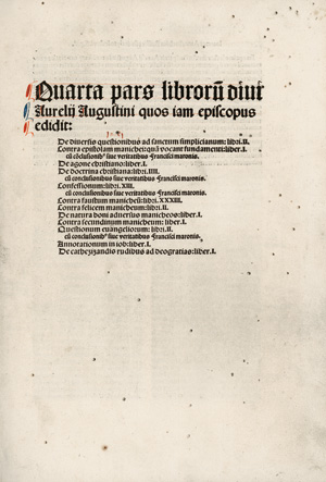 Los 1220 - Augustinus von Hippo - Quarta pars libroru(m) diui Aurelij Augustini quos iam episcopus edidit - 0 - thumb
