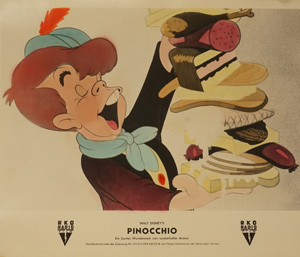 Disney, Walt und Comics, Pinocchio. Sammlung von 16 Film Stills. Farbige Kleinplakate.