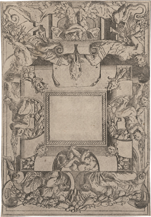 Lot 5097, Auction  122, Schule von Fontainebleau, um 1545. Ornamentale Kartusche mit Putten, Grotesken und Rollwerk