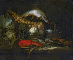 Los 6020 - Govertsz, Dirck - zugeschrieben - Stillleben mit Fischen, Hummer, Artischocken und Schnepfe - 0 - thumb