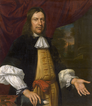 Lot 6027, Auction  122, Niederländisch, 1669. Bildnis eines Mannes im gelben Gewand, in der Rechten ein Pulverhorn