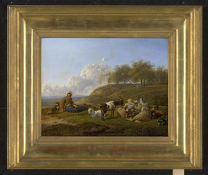 Los 6041 - Klengel, Johann Christian - Rastende Hirtin mit Schafen, Ziege und Hirtenhund - 1 - thumb