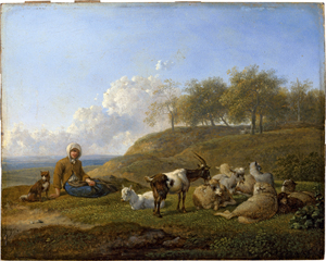 Lot 6041, Auction  122, Klengel, Johann Christian, Rastende Hirtin mit Schafen, Ziege und Hirtenhund