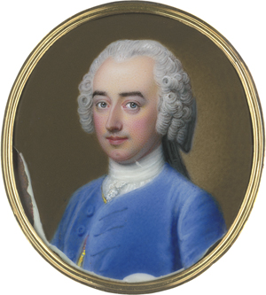 Los 6445 - Rouquet, Jean André - Miniatur Portrait eines jungen Mannes in blauer Jacke - 0 - thumb
