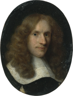 Los 6458 - Niederländisch - um 1650. Miniatur Portrait eines jungen Mannes in schwarzem Gewand mit weißem Kragen - 0 - thumb