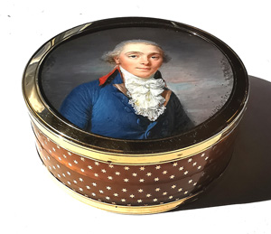 Los 6519 - Augustin, Jean-Baptiste Jacques - Miniatur Portrait eines jungen Mannes in blauer Jacke mit rotem Kragen  - 2 - thumb