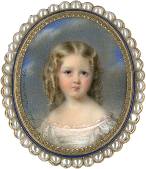 Los 6559 - Villeneuve (geb. Colombet), Cécile - Miniatur Portrait eines kleinen Mädchens mit blonden Locken - 0 - thumb