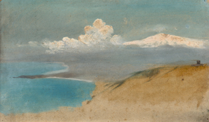 Lot 6773, Auction  122, Ballenberger, Friedrich, Blick auf den Ätna mit der Bucht zwischen den Landzungen von Augusta und Syrakus
