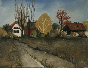 Lot 7242, Auction  122, Koeppel, Matthias, Herbstbäume vor Häusern; Häuser am Wasser