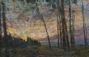 Lot 8077, Auction  122, Szpinger, Alexander von, Sonnenuntergang am Waldrand