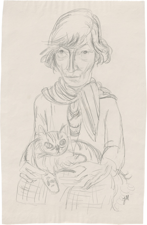 Lot 8107, Auction  122, Mammen, Jeanne, Frau mit Katze im Schoß