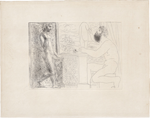 Lot 8115, Auction  122, Picasso, Pablo, Sculpteur et son modèle devant une fenêtre
