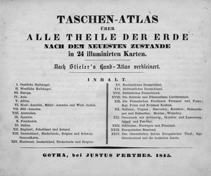 Lot 22, Auction  123, Stieler, Adolf, Taschen-Atlas. Über alle Theile der Erde 