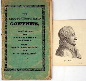 Lot 2063, Auction  123, Vogel, Carl, Die letzte Krankheit Goethe's + Beigabe