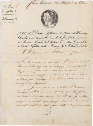 Lot 2419, Auction  123, Denon, Dominique-Devant, Brief 1811 an de Rossi