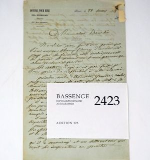 Lot 2423, Auction  123, Percier, Charles, Brief 1821