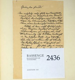 Lot 2436, Auction  123, Dietrichstein, Moritz Graf von, Brief an einen Freund