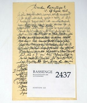 Lot 2437, Auction  123, Fuchs, Albert, Brief 1908