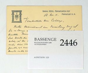 Lot 2446, Auction  123, Mengelberg, Willem, Briefkarte 1911