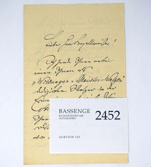 Lot 2452, Auction  123, Scholz, Bernhard, Brief 1908