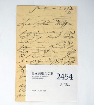 Lot 2454, Auction  123, Schumann, Clara, Brief 1883