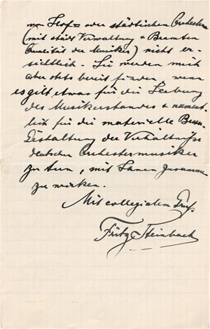 Lot 2459, Auction  123, Steinbach, Fritz, Brief 1910