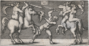 Lot 5011, Auction  123, Beham, Sebald, Castor und Pollux entführen die Töchter des Leukippos 